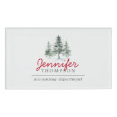 Elegante kerstbomen Bossen feestdag Naambadge (Voorkant)