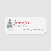 Elegante kerstbomen Bossen feestdag Naamplaatje (Voorkant)