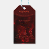 Elegante kerstbomen Bourgogne Cadeaulabel (Voorkant)