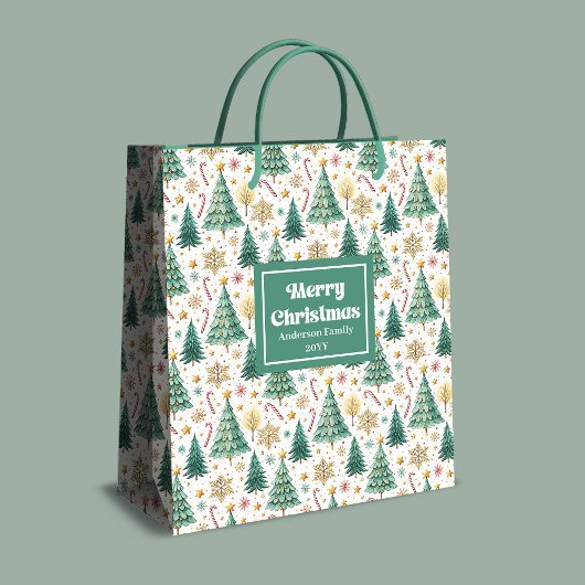 Elegante kerstbomen cadeautas rood groen goud