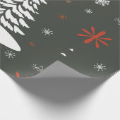 Elegante kerstbomen en sneeuwvlokken cadeaupapier (Hoek)