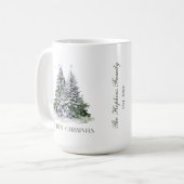 Elegante Kerstbomen Koffiemok (Voorkant links)