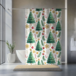 Elegante kerstbomen Minimalistische douchegordijn