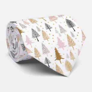 Elegante Kerstbomen Patroon Stropdas