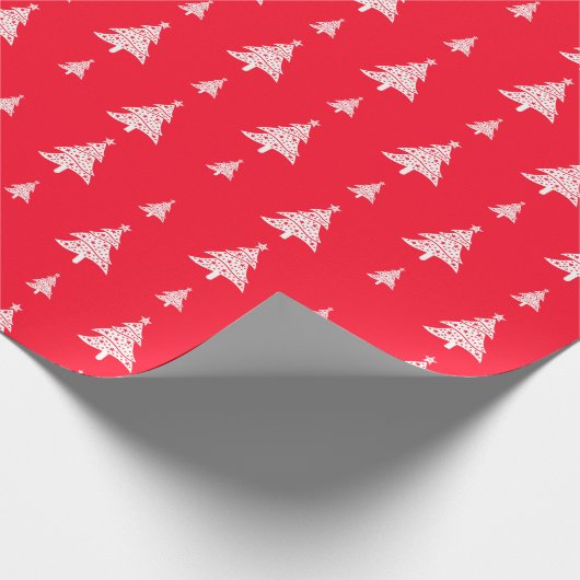 Elegante kerstbomen rood en wit cadeaupapier (Hoek)