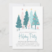 Elegante kerstbomen tekenen vakantiefeest kaart (Voorkant)