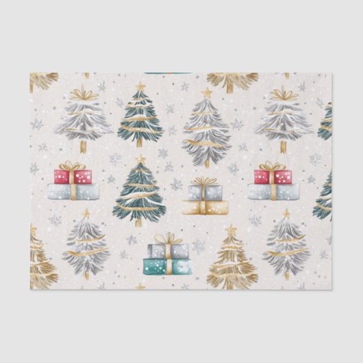 Elegante kerstbomen  tissuepapier (Voorkant)