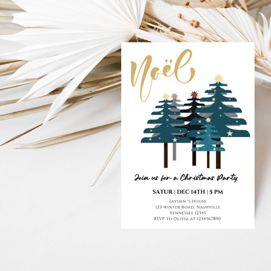Elegante Kerstbomen Vakantiefeest Kaart