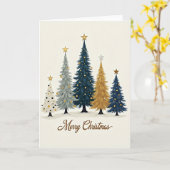 Elegante kerstbomen wenskaart kaart (Gele Bloem)