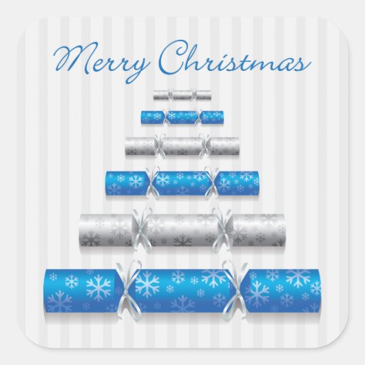 Elegante kerstbonbons vierkante sticker (Voorkant)