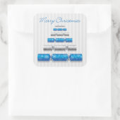 Elegante kerstbonbons vierkante sticker (Tas)