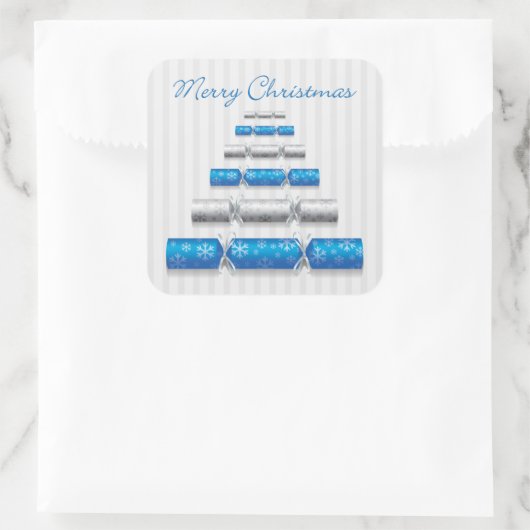 Elegante kerstbonbons vierkante sticker (Tas)