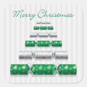 Elegante kerstbonbons vierkante sticker (Voorkant)