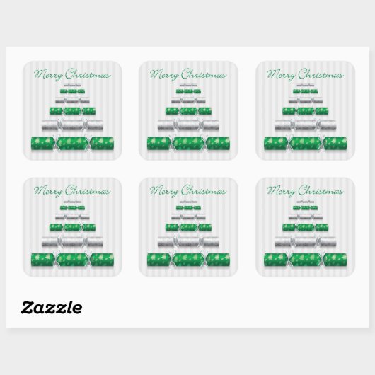 Elegante kerstbonbons vierkante sticker (Vel)