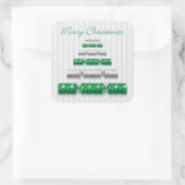 Elegante kerstbonbons vierkante sticker (Tas)