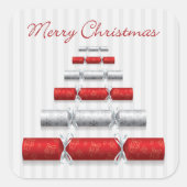 Elegante kerstbonbons vierkante sticker (Voorkant)