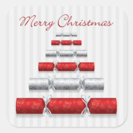 Elegante kerstbonbons vierkante sticker