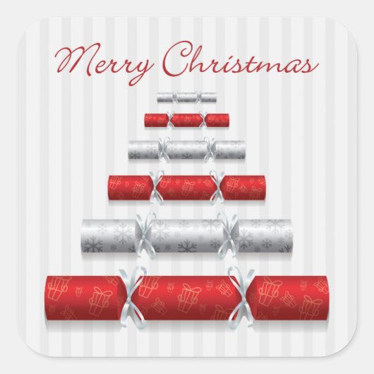 Elegante kerstbonbons vierkante sticker (Voorkant)