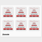 Elegante kerstbonbons vierkante sticker (Vel)