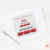 Elegante kerstbonbons vierkante sticker (Envelop)