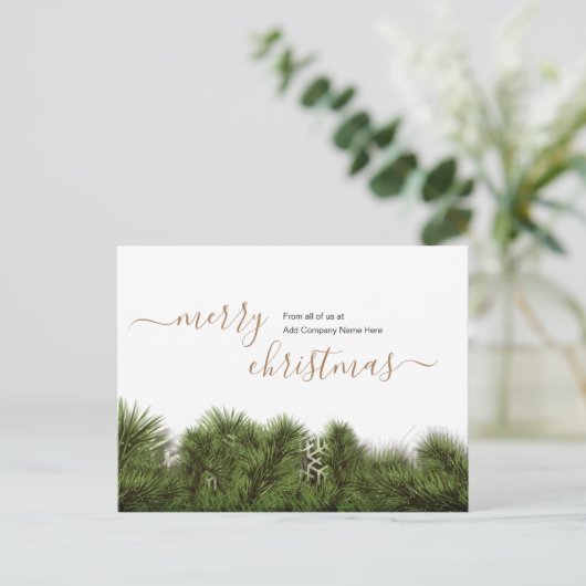 Elegante Kerstboodschap aan Klanten Briefkaart (Staand voorkant)