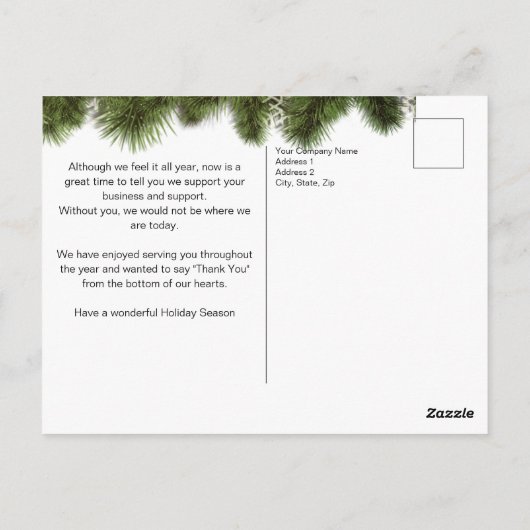 Elegante Kerstboodschap aan Klanten Briefkaart (Achterkant)