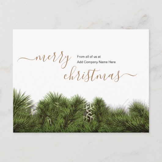 Elegante Kerstboodschap aan Klanten Briefkaart (Voorkant)