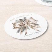 Elegante kerstboog gepersonaliseerde onderzetters (Gebogen)