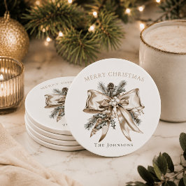 Elegante kerstboog gepersonaliseerde onderzetters