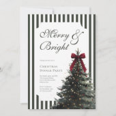 Elegante Kerstboog Groen Kerst Dinnerfeest Kaart (Voorkant)