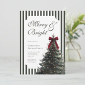 Elegante Kerstboog Groen Kerst Dinnerfeest Kaart (Staand voorkant)