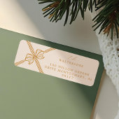 Elegante kerstboog & lint Cadeau Etiket