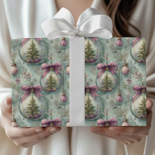 Elegante Kerstboom & Bal Waterverf Cadeau Cadeaupapier