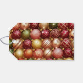 Elegante Kerstboom Ballen Decoraties Vakantie Cadeaulabel (Achterkant Horizontaal)