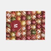 Elegante kerstboom ballen fleece deken (Voorkant (Horizontaal))