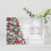 Elegante kerstboom bedrijf feestdagenkaart (Staand voorkant)
