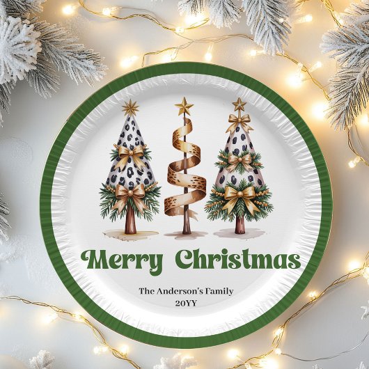 Elegante Kerstboom Bewerkbare Aangepaste Papieren Bordje
