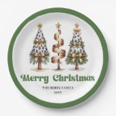 Elegante Kerstboom Bewerkbare Aangepaste Papieren Bordje (Voorkant)