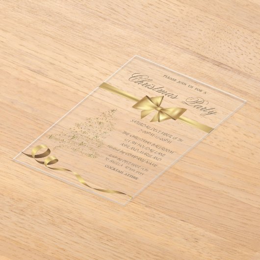 Elegante kerstboom, boog kerstfeest acryl uitnodigingen (Laagn)