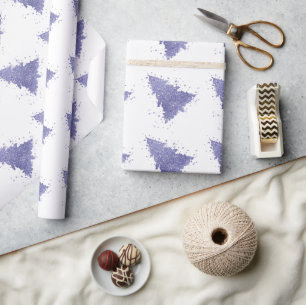 Elegante kerstboom   Charmante Lavendel Paarse Cadeaupapier