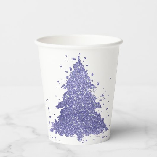 Elegante kerstboom | Charmante Lavendel Paarse Papieren Bekers (Achterkant)