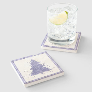 Elegante kerstboom   Charmante Lavendel Paarse Stenen Onderzetter