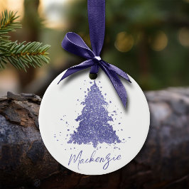 Elegante kerstboom | Charmante Paarse Custom Keramisch Ornament