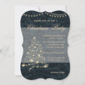 Elegante Kerstboom, Damast, Kerstfeest Kaart (Voorkant)