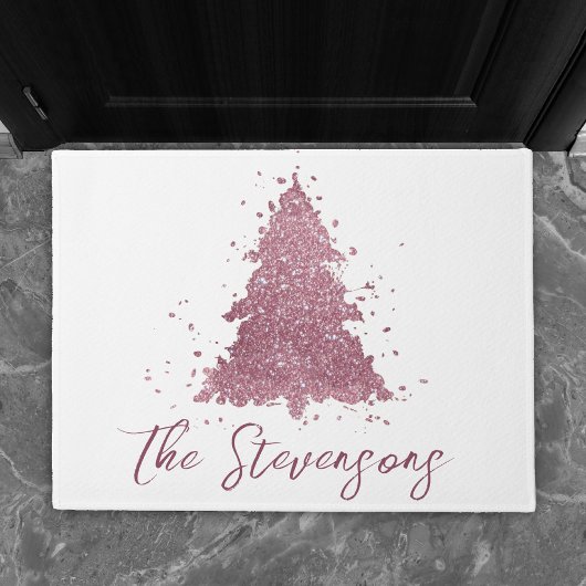 Elegante kerstboom | Dusty Mauve Pink Custom Deurmat