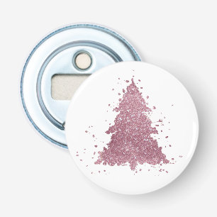 Elegante kerstboom Dusty Mauve Pink Splatter Button Flesopener