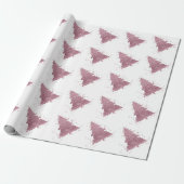 Elegante kerstboom | Dusty Mauve Pink Splatter Cadeaupapier (Uitgerold)