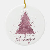 Elegante kerstboom | Dusty Mauve Pink Splatter Keramisch Ornament (Voorkant)