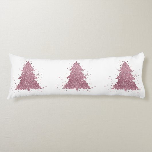 Elegante kerstboom | Dusty Mauve Pink Splatter Lichaamskussen (Voorkant)
