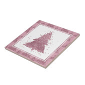 Elegante kerstboom | Dusty Mauve Pink Splatter Tegeltje (Zijkant)
